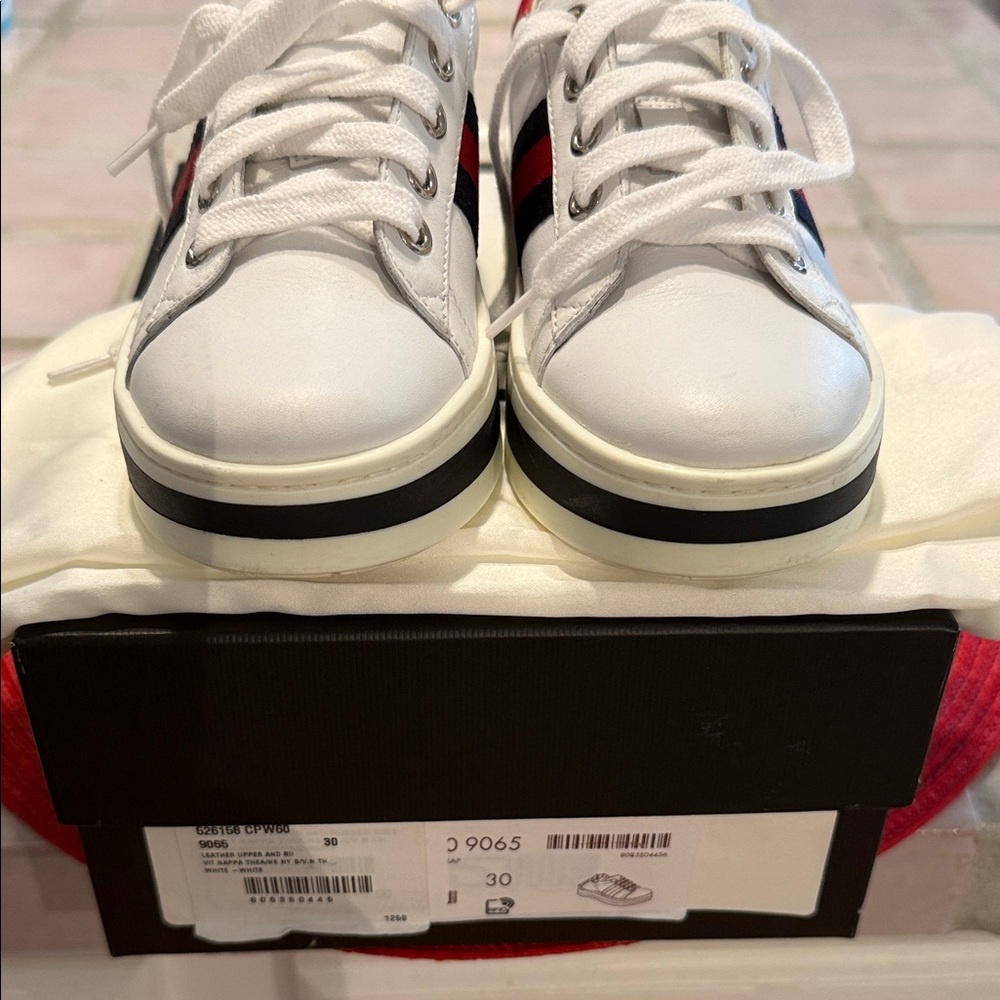Gucci leather Web Accent kids low top sneakers - Picture 8 of 8